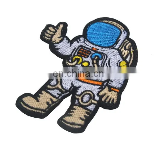 Kids Space Iron On Patch- Fancy Dress Up Play Astronaut Commander Military Badge Astronaut Space Embroidery Patch Applique photo-2