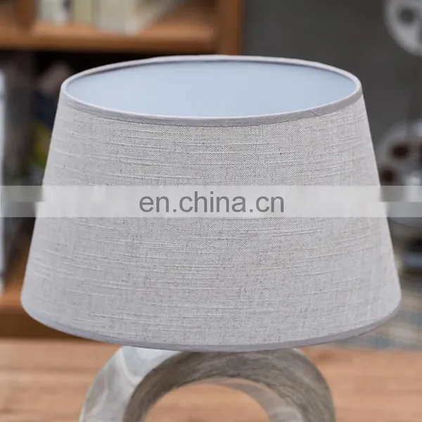 China Wholesale Cheap Hotel Bedside Lamp Custom Vintage White Office Table Lamp Ceramic With Logo photo-3