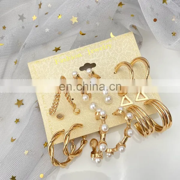 3 Pair/sets Bohemian Style Drop Oil Alloy Combination Ladies Tassel Eardrop Earring Set Earrings photo-3