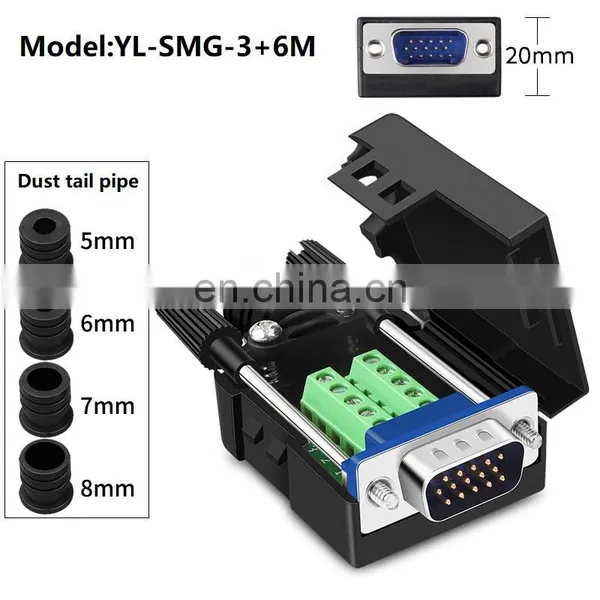 VGA Solderless DB15 Connector 3 Rows 15 Pins HDB15 VGA Connector photo-2