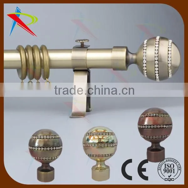 Antique Brush/brass Aluminium Finial Curtain Rod photo-6