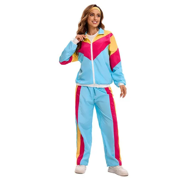 Men Costume Hip Hop Disco Tracksuit Sets 80s Shell Suit Party 90s Costumes Cosplay Dress photo-3