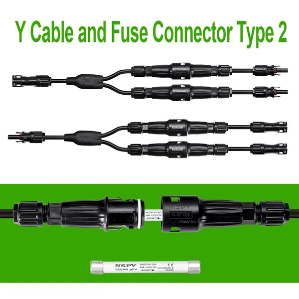 Solar Y Cable Twin Fuse Connector dc 1500V Solution photo-4