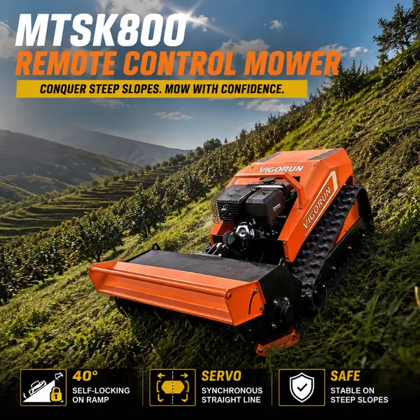 Vigorun Rc Lawn Mower One-Key Electric Start & Remote Adjustment Lawn Mowers Zero Turn 12hp Professional Lawn Mower