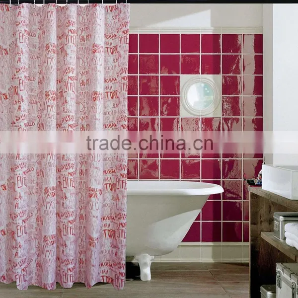 Mildew Resistant 100% Polyester Butterfly Printed Shower Curtain photo-3