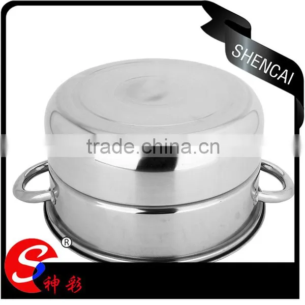 Stainless Steel Capsule Bottom 3layers High Steamer Pot With Glass Lid/ Kitchen Cookware photo-5