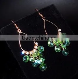 China Wholesale Fashion Jewelry Light Green Beads Tassel Drop Earrings photo-3