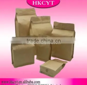 Snack Use and Security Feature Print Simple Color Brown White Kraft Paper Bag photo-6