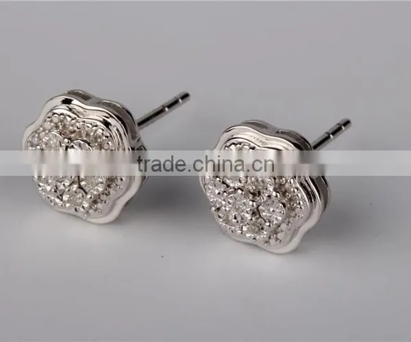 Micro Pave Setting 925 Silver CZ Earrings photo-3