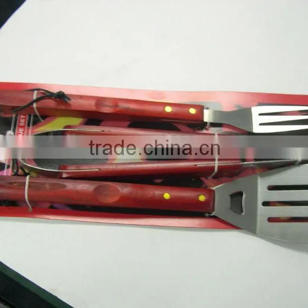 Set of 5pcs BBQ Tool Set . Stainless Steel BBQ Set