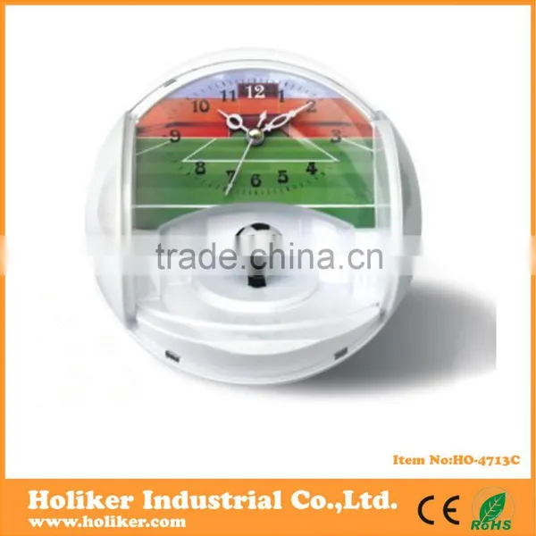 Customized Quartz Plastic Table Football Alarm Clock for Gift