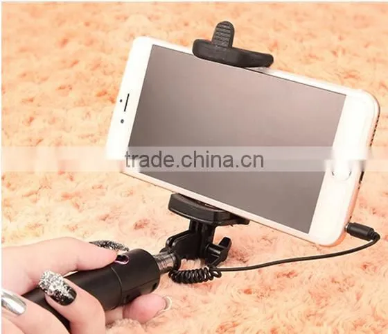 Best Selling 2015 Foldable Extendable Mini Selfie Stick New Cable Take Pole Selfie Stick,wired Selfie Stick