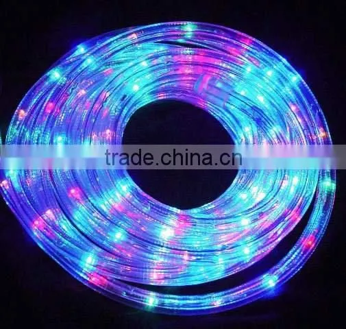 China Wholesale 100% Copper 3 Wires Flat Round 100m Decoration Blue Dimmer Led Rope Light Wholesale for photo-2