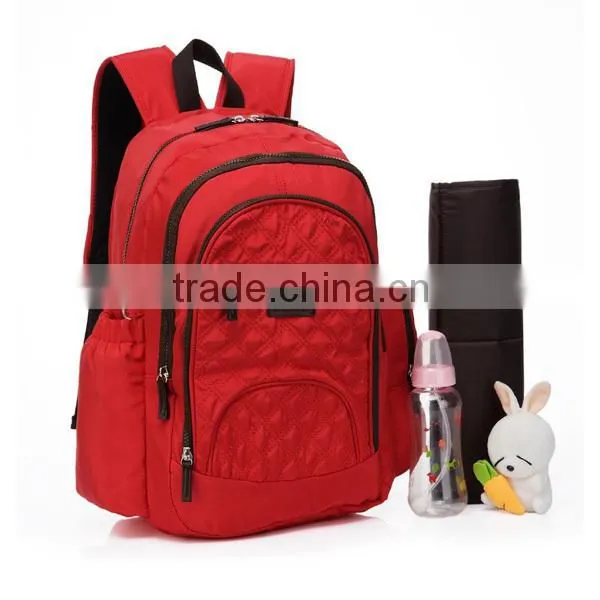 2015 Wholesale Large Diaper Bag Backpack Baby Nappy Changing Bag Red photo-2