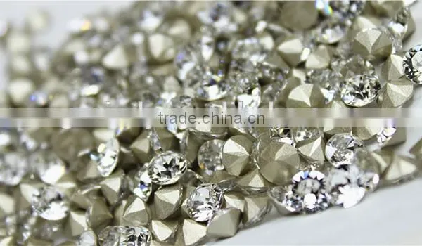 White Clear 1440pieces/bag Sharp Bottom Non Hotfix Glue on Rhinestones Shining Nail Art Crystal photo-5