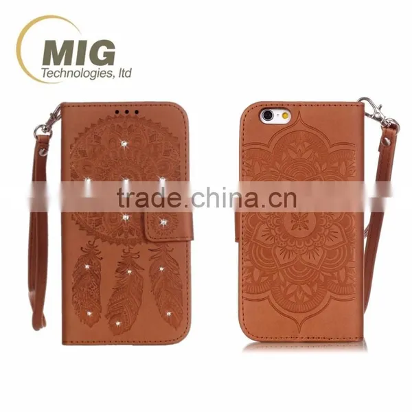 For Iphone Case Diamond Flower Wallet Leather Case for Iphone 6S Cover photo-2