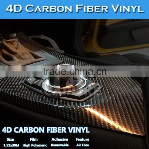 Black 4D Carbon Wrap Film For Cars/ Air Free Colored Carbon Fiber Manufacturer 5FTx98FT 1.52x30M photo-4