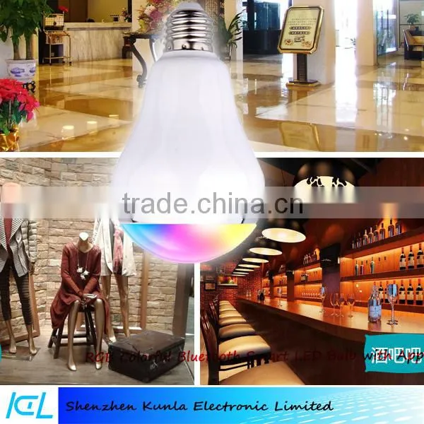 Smart RGB LED Bulb Color Changing Music Bluetooth Speaker With Remote Controled By App photo-5