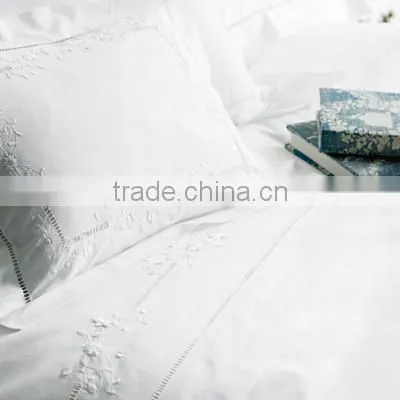 Hemstitch and Hand Embroidered Cotton Bedding Set photo-6