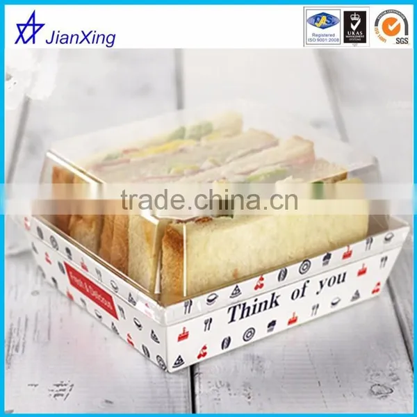 Sandwich and Bread Plastic Blister Pacakging Box With Clear Cover