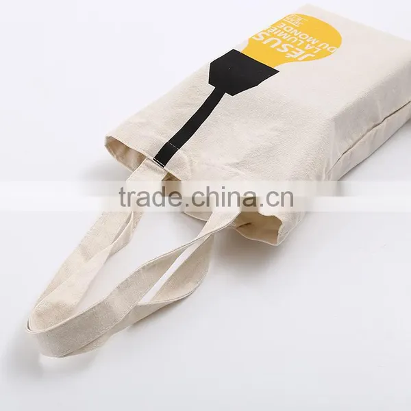 Best Selling Simple Style White Canvas Shopping Bag Portable Recyclable Shopping Cotton Bag photo-2