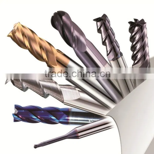 2,4, Flutes Solid Carbide End Mill Cutter , Square, Ball and Nose, Round Corner End Mill Cutting Tool