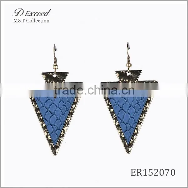 Wholesale Jewelry Fashion Designs Ladies/Women's Punk Style Snake Pattern Leather Triangle Earrings Dangle Earrings photo-3