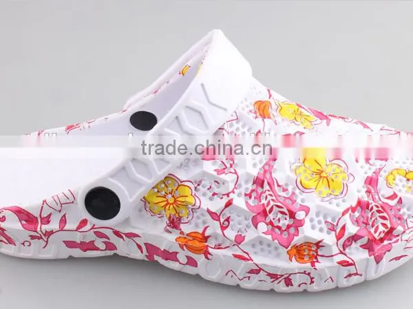 2016 JinJiang Factory New Design Water Transfer Printing EVA Clogs Women EVA Garden Shoes photo-6