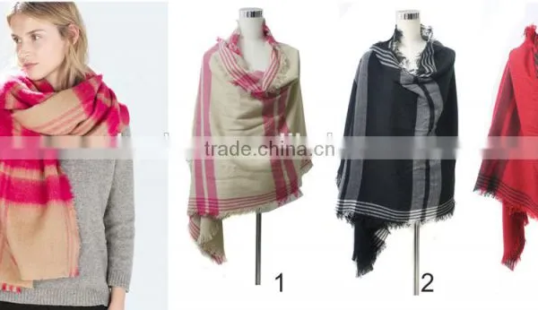 Brand Name Fashion Stripe 2015 Wool Scarf photo-5