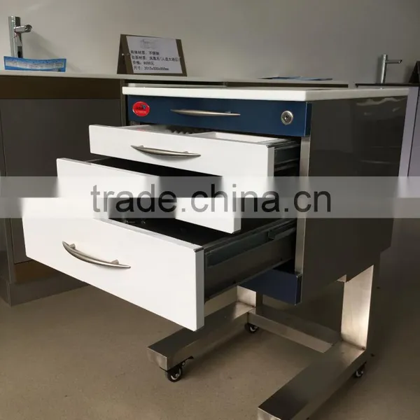 Stainless Steel Dental Trolley With 3 Drawers photo-2
