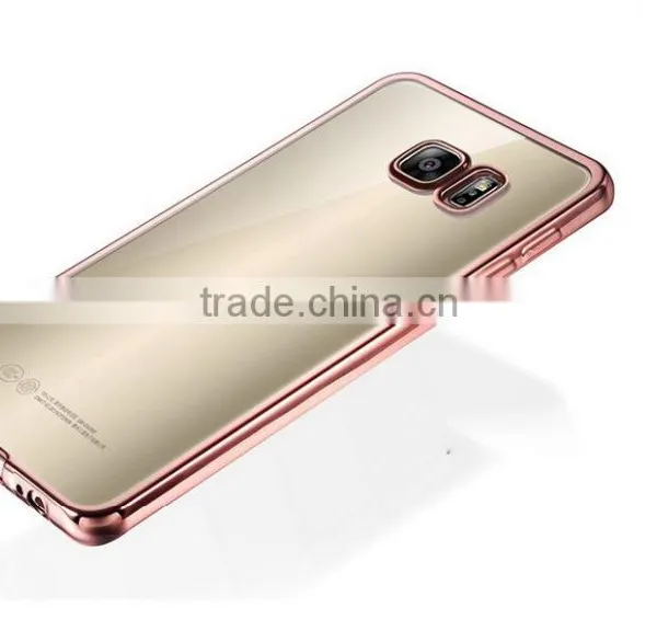 Clear Hard Back TPU Gold Electroplating Bumper Case Cover For Samsung S7 & S7 Edge photo-6