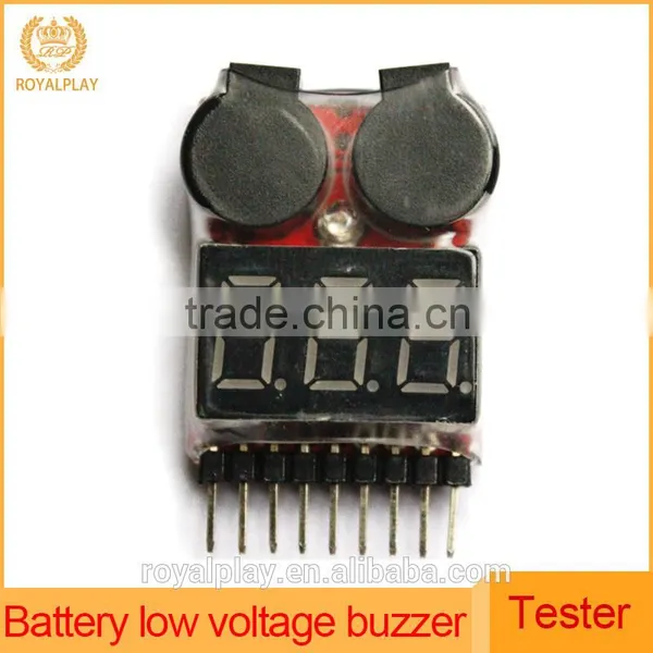 2-in-1 1~8S Lipo Battery Voltage Tester & Low Voltage Buzzer Alarm for DIY Drone