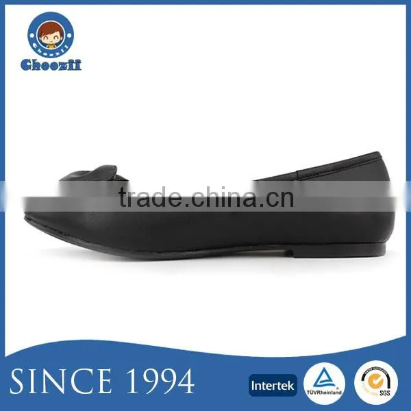 Customize Girls Gender Slip-on Student Leather Uniform School Shoes With Bowknot photo-3