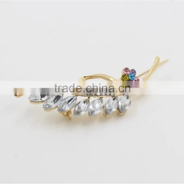 Latest Brooch Flower Design Rhinestone Brooch Pin Gold/silver Fancy Brooch photo-2