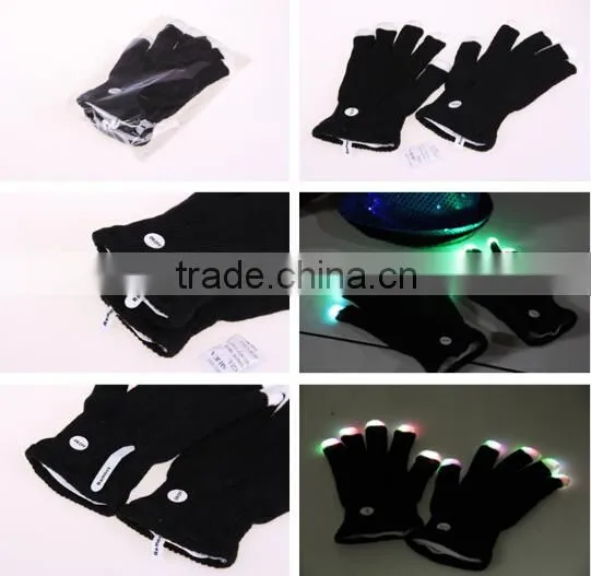 High Quality Led Flash Finger Light Glove , Flashig Led Glove ,led Lighting Party Gloves photo-3
