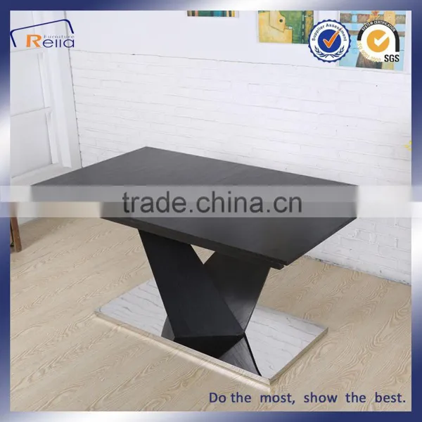 Black MDF Dining Table Covered By Paper for Sale photo-2