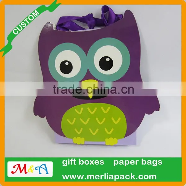 2016 Wholesale Luxury Gift Bags Merry Christmas Personalised Name Art Paper Owl Bags photo-2