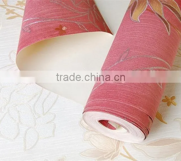 2015 Best Selling Stocklot Adhesive Vinyl Red Chinese Wallpaper photo-5