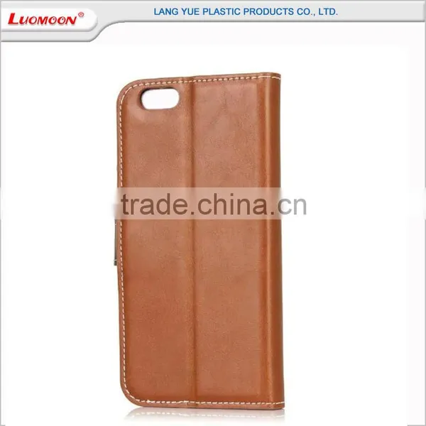 New Design Flip Wallet Crazy Horse Smart Leather Case for Iphone 5 5s 6 6s 7 Plus photo-5
