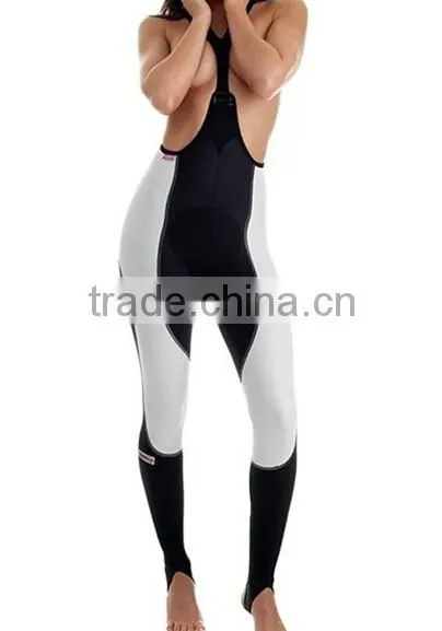 High End Customized Women Professional Cycling Tights Long Pants With Pad and Bib photo-4