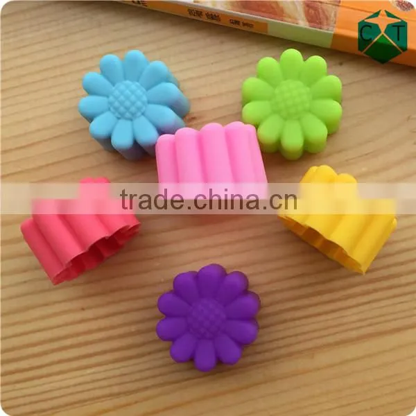 CTBED-QH-692 Flowers Silicone Muffin Cups Handmade Soap Molds Biscuit Chocolate Ice Cake Baking Mold Cake Pan photo-2