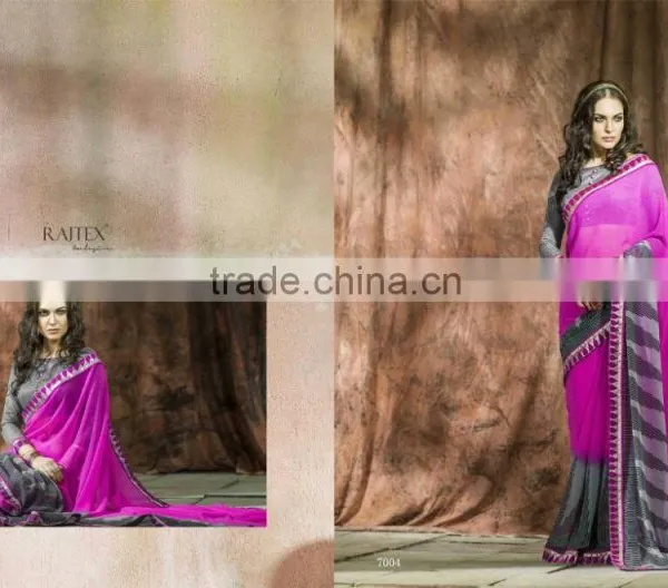 Bordered Embroidery Worked Elegance Designer Sarees photo-4