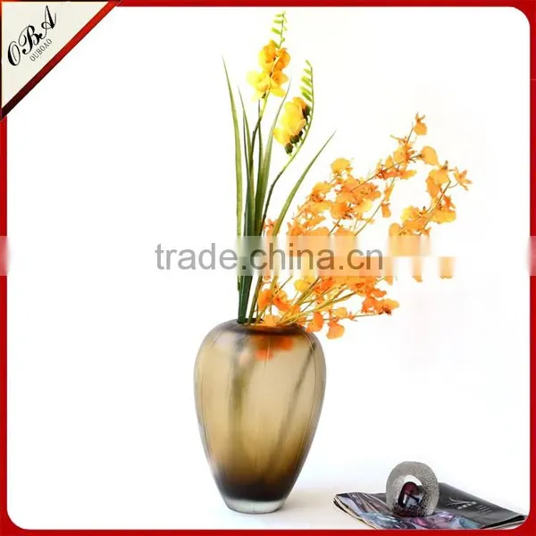 Handmade Vintage Italian Art Glass Murano Vase In Brown photo-2