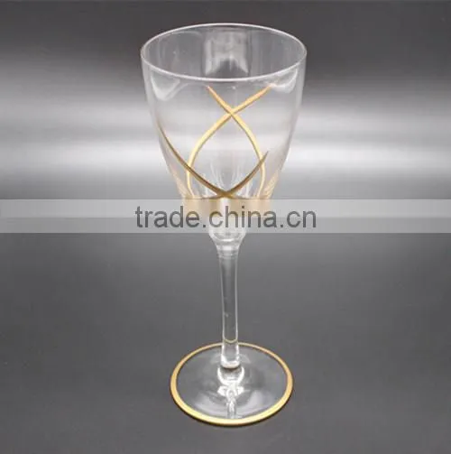 Wholesale Clear Goblet With Lines Of Different Colors photo-4
