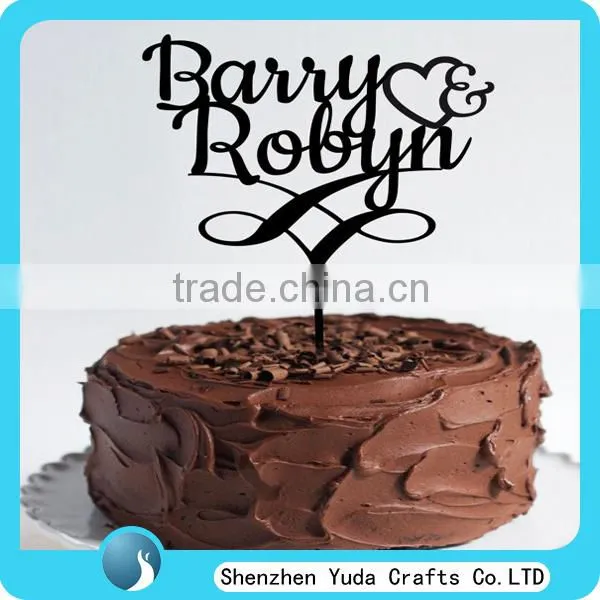 Name Silhouette Cake Topper, Monogram Acrylic Cake Topper photo-6