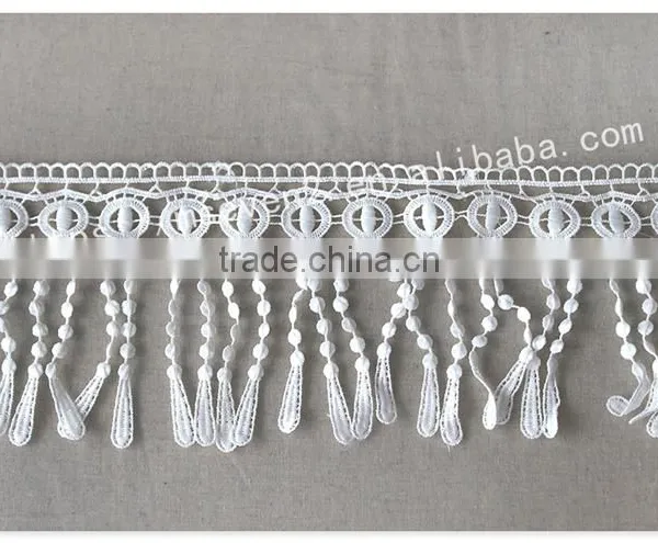 Special Design 12.5cm Width Polyester Macrame Fringe Lace Trim Water Soluble photo-2