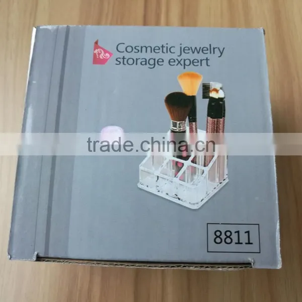 Wholesale Innovative Household Beautful Square Clear Cosmetic Acrylic Makeup Organizer With 9 Grids for Store Jewelry Cosmetic photo-6