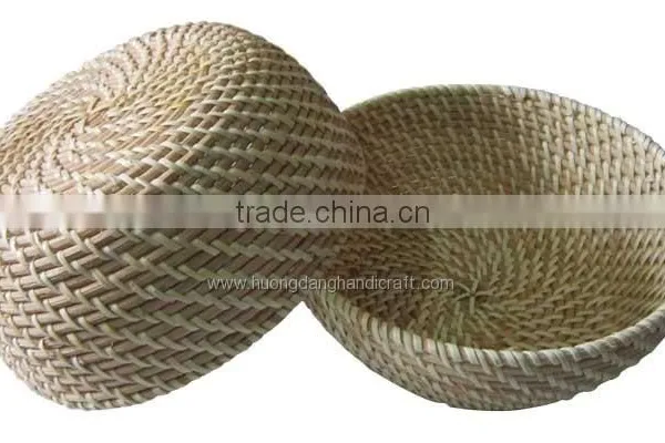 Splitted Bamboo Interlink Round Basket With Lid and Ring Handles for Laundry, Bamboo Vietnam, Bamboowares