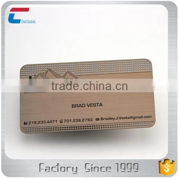 Custom Bronze Brushed Metal Cards/gold (silver) Brushed Stainless Steel Metal Cards photo-2