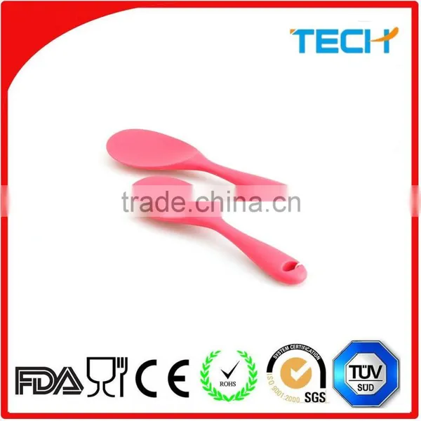 Silicone Shovel, Silicone Slotted Turner, Silicone Spatula With Bamboo Handle photo-3
